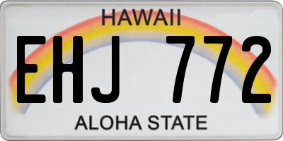 HI license plate EHJ772