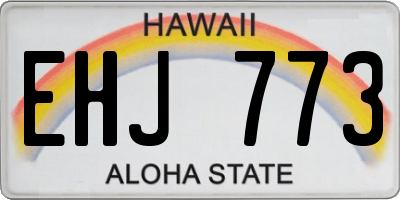 HI license plate EHJ773