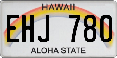 HI license plate EHJ780