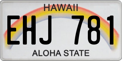 HI license plate EHJ781