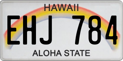 HI license plate EHJ784