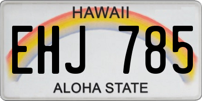 HI license plate EHJ785