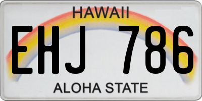HI license plate EHJ786