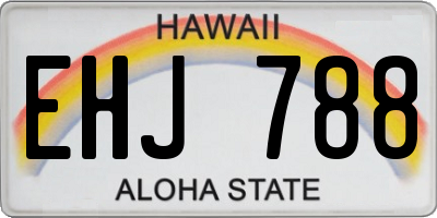 HI license plate EHJ788