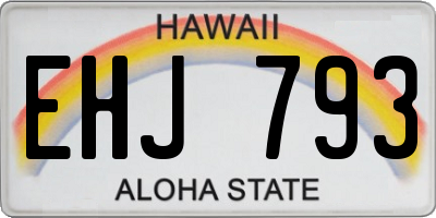 HI license plate EHJ793