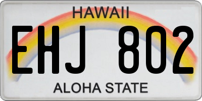 HI license plate EHJ802