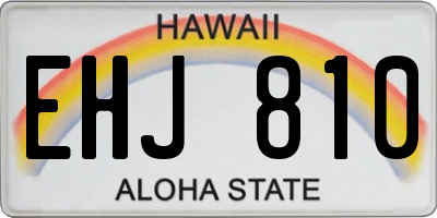 HI license plate EHJ810