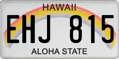 HI license plate EHJ815