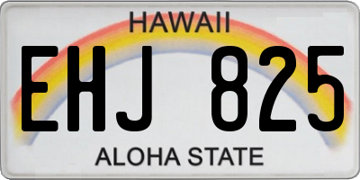 HI license plate EHJ825