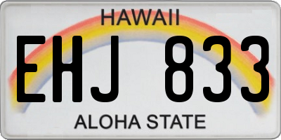 HI license plate EHJ833