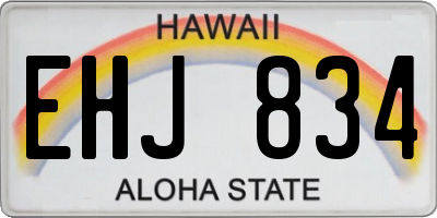 HI license plate EHJ834