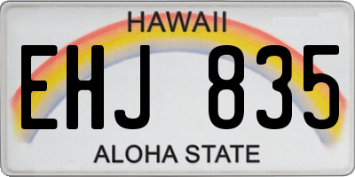 HI license plate EHJ835