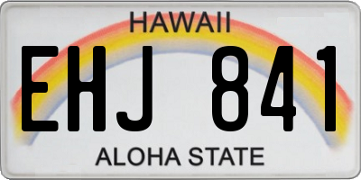 HI license plate EHJ841