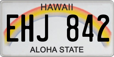 HI license plate EHJ842