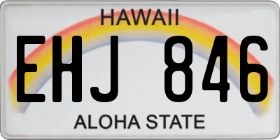 HI license plate EHJ846