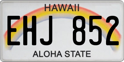 HI license plate EHJ852