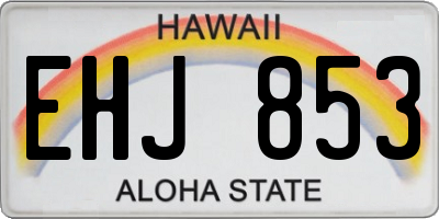 HI license plate EHJ853