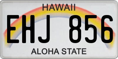HI license plate EHJ856