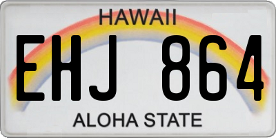 HI license plate EHJ864