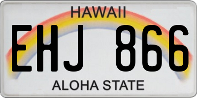HI license plate EHJ866