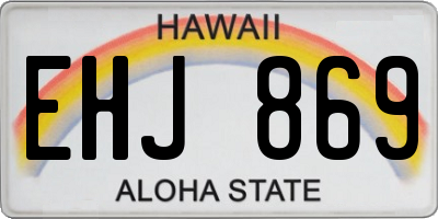 HI license plate EHJ869
