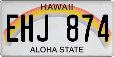 HI license plate EHJ874