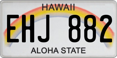 HI license plate EHJ882