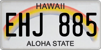 HI license plate EHJ885