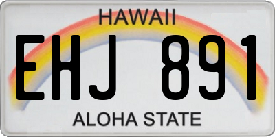 HI license plate EHJ891