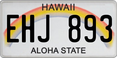 HI license plate EHJ893