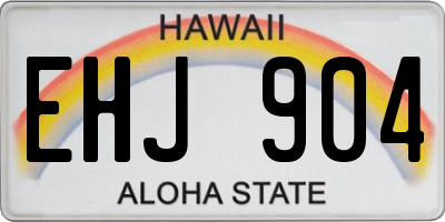 HI license plate EHJ904
