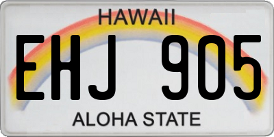 HI license plate EHJ905