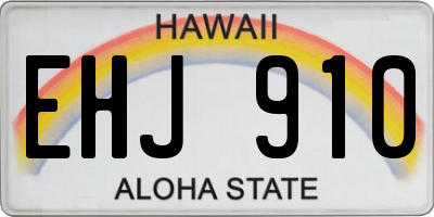 HI license plate EHJ910