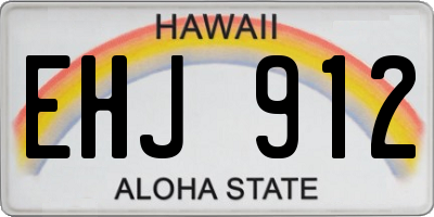 HI license plate EHJ912