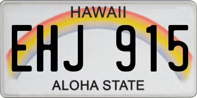 HI license plate EHJ915