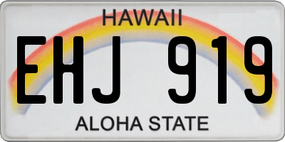 HI license plate EHJ919