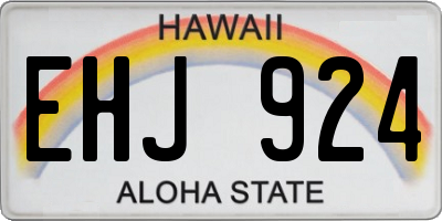 HI license plate EHJ924