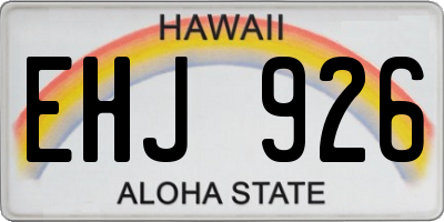 HI license plate EHJ926