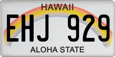 HI license plate EHJ929