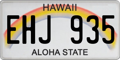 HI license plate EHJ935