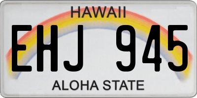 HI license plate EHJ945
