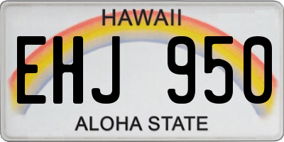 HI license plate EHJ950
