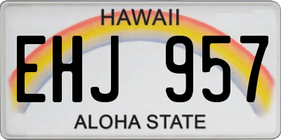 HI license plate EHJ957