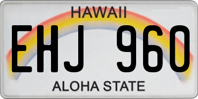 HI license plate EHJ960