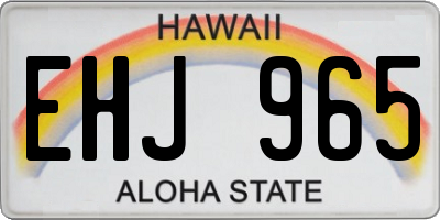 HI license plate EHJ965