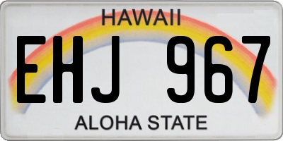 HI license plate EHJ967