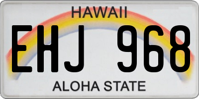HI license plate EHJ968