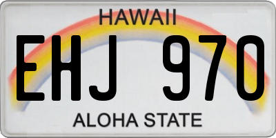 HI license plate EHJ970