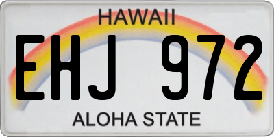 HI license plate EHJ972
