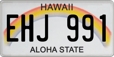 HI license plate EHJ991